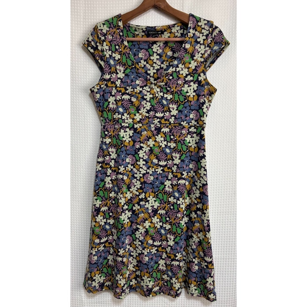 Toad&Co Rosemarie Dress Size M Floral Cap Sleeve Tencel Organic Cotton a1 - Picture 11 of 11